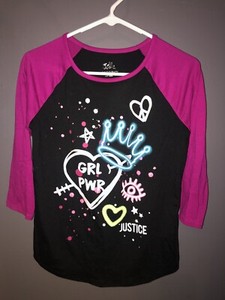 Justice “GRL PWR” Baseball Style Shirt size 14