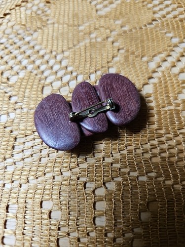 Wooden French Hook Costa Rican Handcrafted Artisan Earrings W/ Matching Pin Boho - Picture 4 of 6