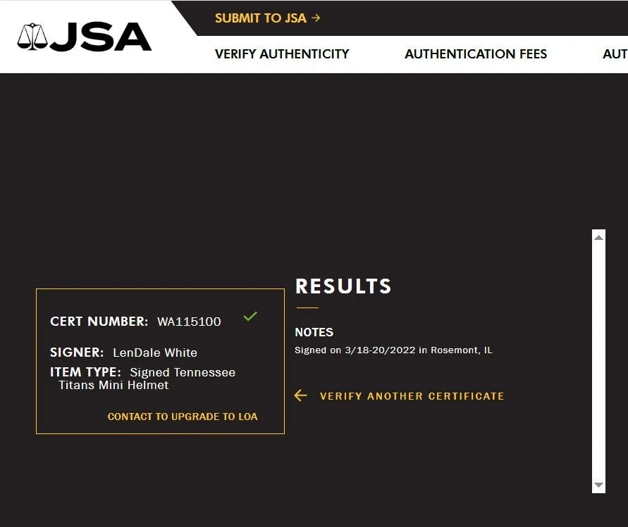 LenDale White Signed Tennessee Titans Mini Football Helmet Autographed JSA COA - Image 4 of 4