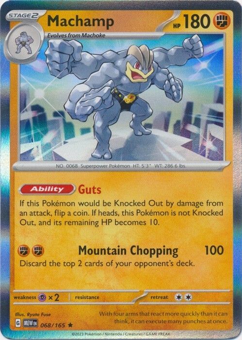 Holo Machamp 068/165 Rare Scarlet and Violet 151 Pokemon TCG