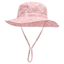 Kid's Girls Pink Horse Sun Protection Hat 3-8 Years