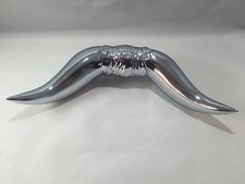 Chrome Bull Horns Hood Ornament Pull Freightliner Kenworth Peterbilt Mack Truck