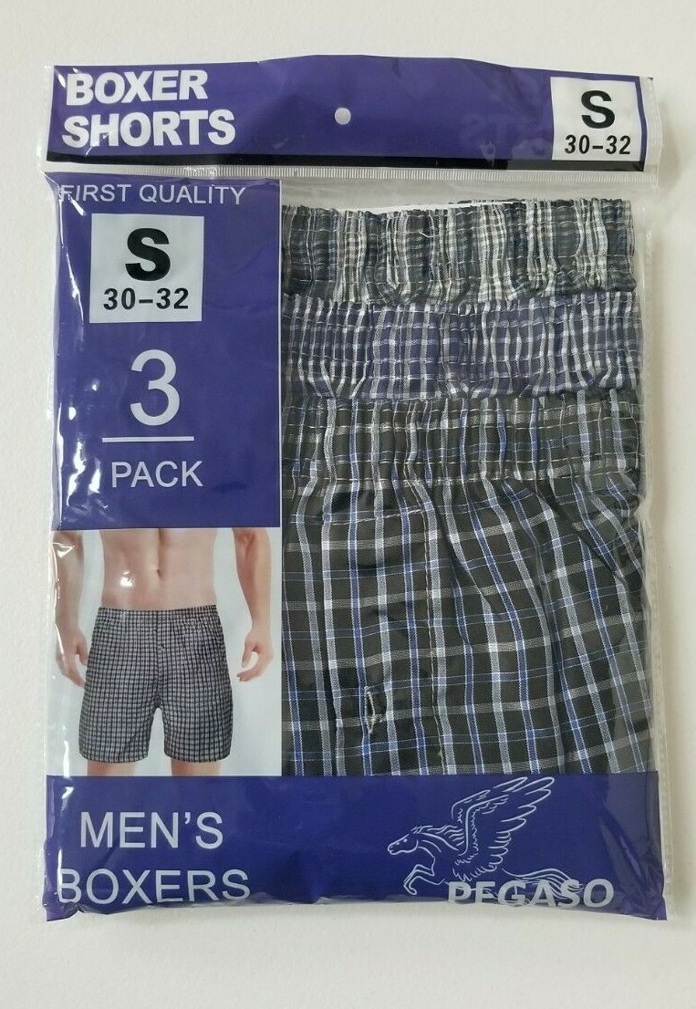 Men's Boxer Shorts 3 Pack by Pegaso Size S 30-32 | eBay