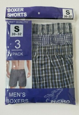 Men's Boxer Shorts 3 Pack by Pegaso Size S 30-32 | eBay