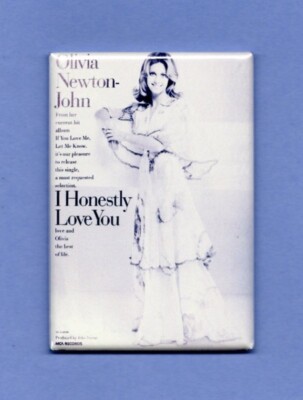 OLIVIA NEWTON JOHN *2 X3 FRIDGE MAGNET* SINGER ACTRESS GREASE HONESTLY LOVE YOU
