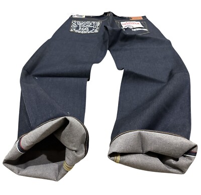 Vtg Evisu seldvage denim Private stock for Maniac's logo size 42