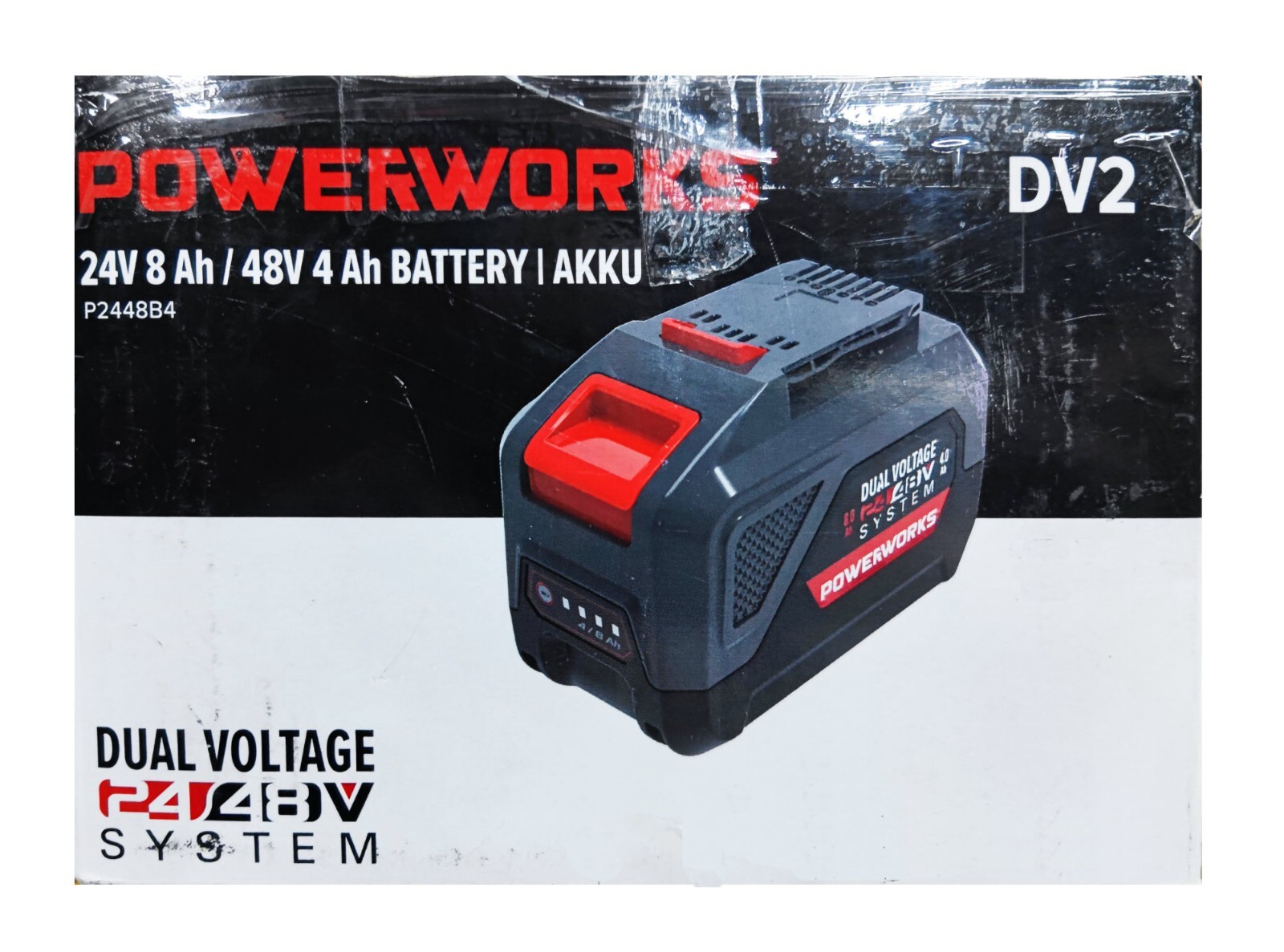 Powerworks 24/48V Dual Voltage Akku 4Ah (P2448B4) auch passend zu