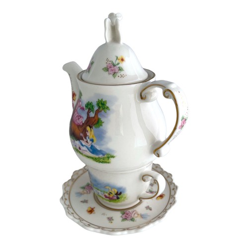 Alice In Wonderland Disney Parks Exclusive Authentic Teapot & Teacup Set Rare - Picture 6 of 12