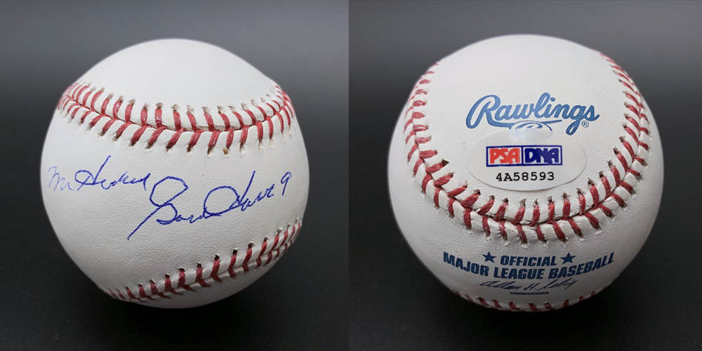 Gordie Howe SIGNED ROMLB Baseball + Mr. Hockey Red Wings ITP PSA/DNA AUTOGRAPHED