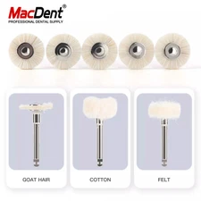 MacDent Dental RA Goat Hair Polishing Brush Buffing Wheel 2.35mm For Rotary Tool