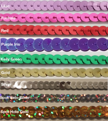 6MM (1/4'') Flat Sequins on String - 100 Yard Roll - MADE IN USA