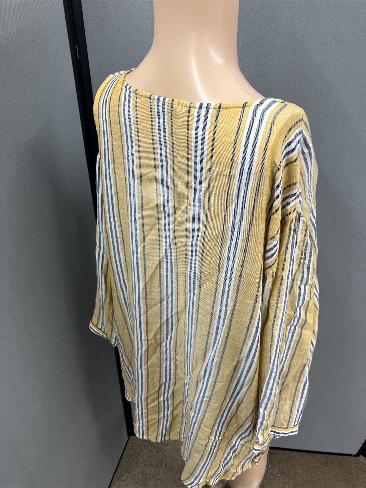 Nutmeg Yellow & White Striped Long Sleeve Top UK Ladies Size 22 eBay