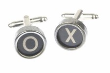 X + O Manschettenkn&ouml;pfe Vintage Schreibmaschinentaste Miniblings Tic Tac Toe swz