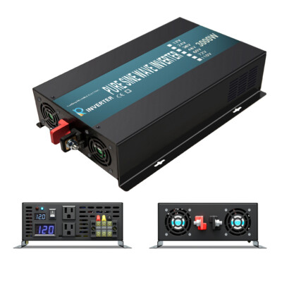 3000 Watt Pure Sine Wave Inverter 12v 24v 36v 48V to 110V 120V Car Truck Motor