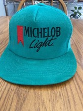 Stylemaster Michelob Light-Teal Vintage Hat Corduroy Cap Strapback Made In USA