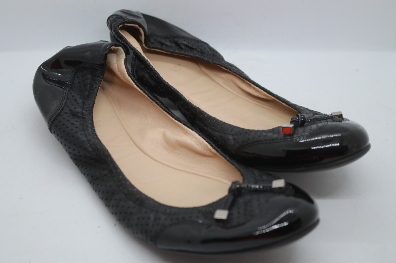 Bally TARIFA Bailarinas Diseño Lujo Zapatos Charol Negro 41.5 US 11
