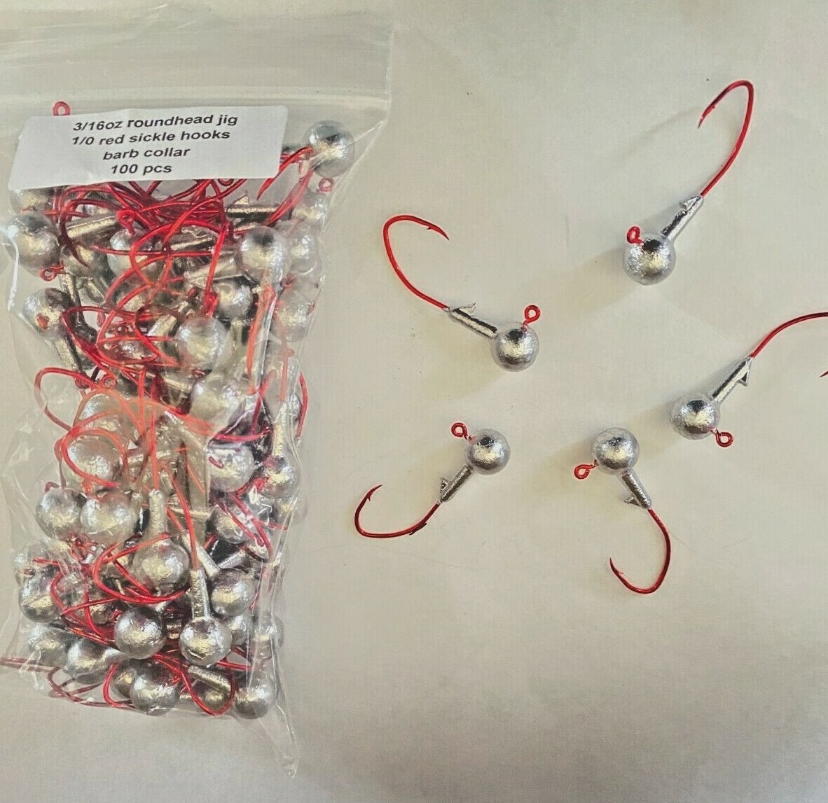 Ami #1 #2 Pesce Persico 100 Teste Da Jig Galleggianti Per Pesca Al Walleye - Misure 1/4 & 3/8 Oz, Ami #1 E #2 Esche Artificiali Galleggianti - Foto 3