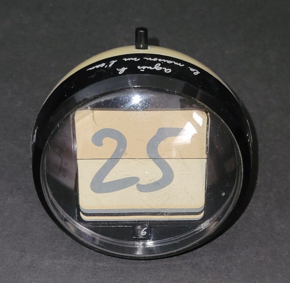 A 1960s French mod perpetual calendar that's a rotating ball of pure geometric cool — more sculpture than stationery.
