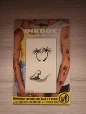 Inkbox Temporary Tattoos Coconut Palm Trees, Wave Water Resistant Brand New