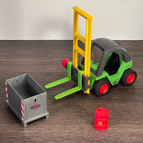 Vintage Playmobil 3003 Green Cargo Forklift Construction Vehicle 1998 Geobra