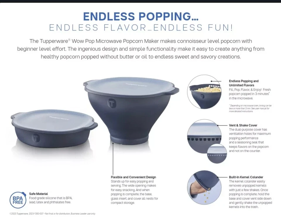 NUEVO Tupperware Noche de Película Palomitas Mega Combo Sal Especias Almacenamiento Tazón Vaso Foto 2 de 4