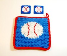 Porte-poule thème baseball et deux aimants de baseball. Décoration de cuisine. Lot de 3 pièces
