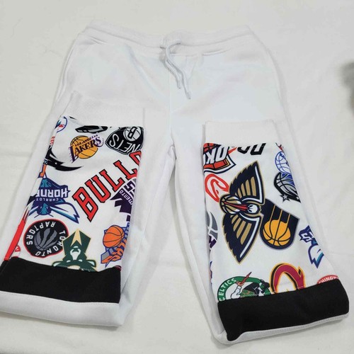 NBA Youth White Sweat Pants With Team Logos Draw String Size L(14-16) 62123-0289 - Picture 6 of 6
