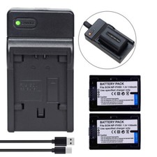 2x Battery Charger For NP-FH50 Sony Handycam DCR-SX50 SX60 DCR-SR290 DCR-SR300
