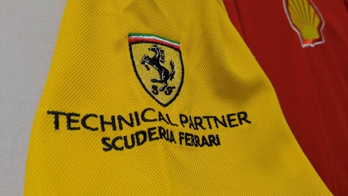 Official Scuderia Ferrari Shell V-Power Mens Team Kit Polo Shirt UK Size XL - Picture 3 of 12