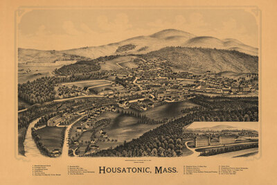 Panoramic Map of Housatonic MA 16x24