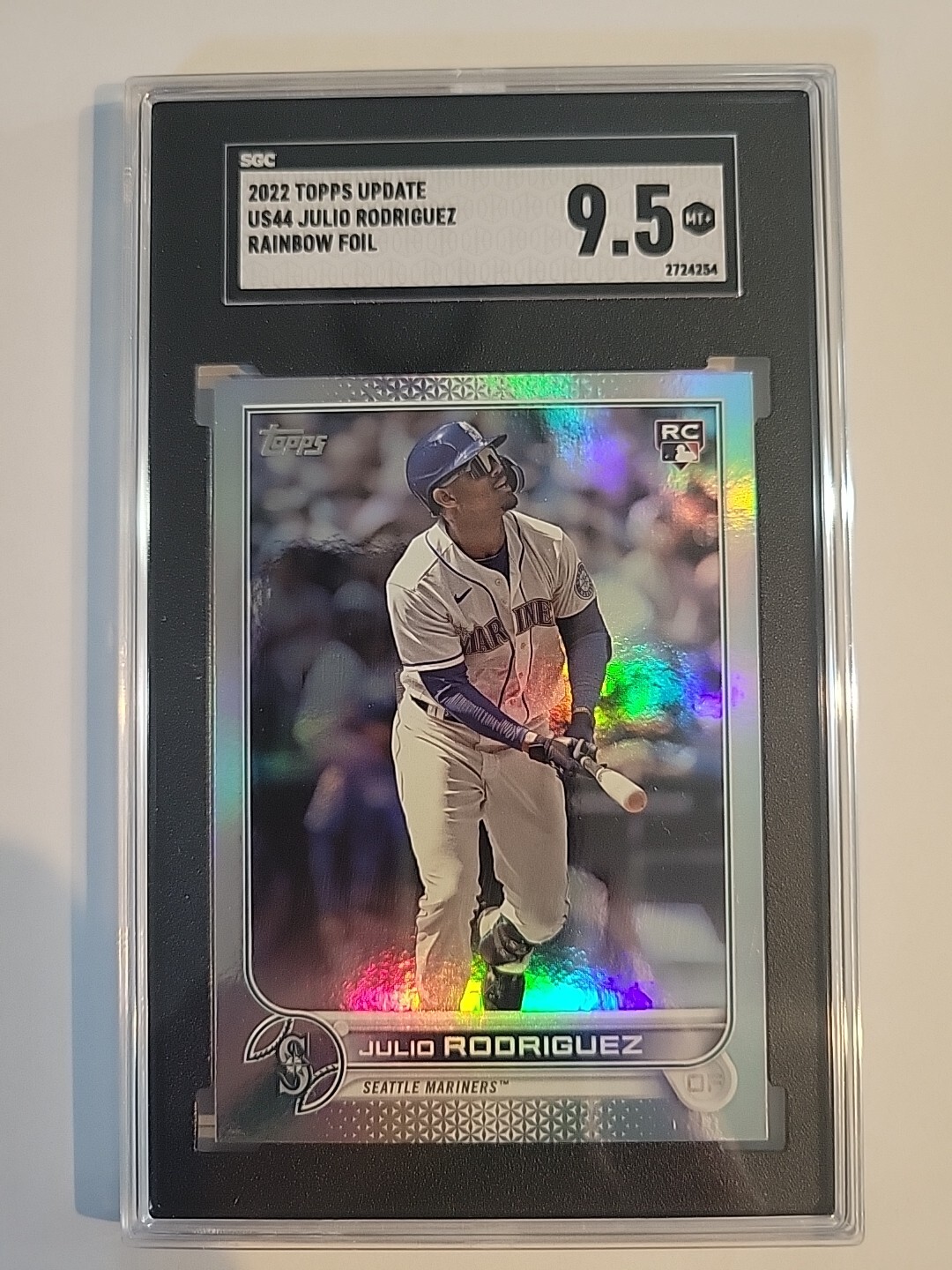 JULIO RODRIGUEZ 2022 Topps Update Series US44 RAINBOW FOIL SGC 9.5 Mariners RC W