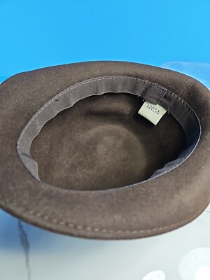 Lord & Taylor 100% Wool Brown Hat Unisex Made In Italy Brim 