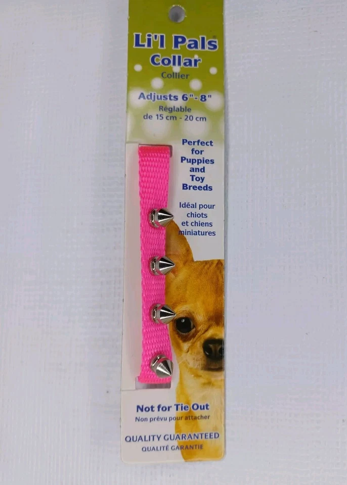 Collar para mascotas perros gatos rosa nailon tachonado metal clavos tachuelas nuevos productos costeros para mascotas Foto 4 de 4