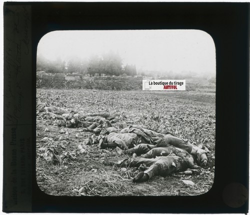 Maurupt, guerre 14-18, photo plaque verre, noir & blanc, positif 8,5x10 cm