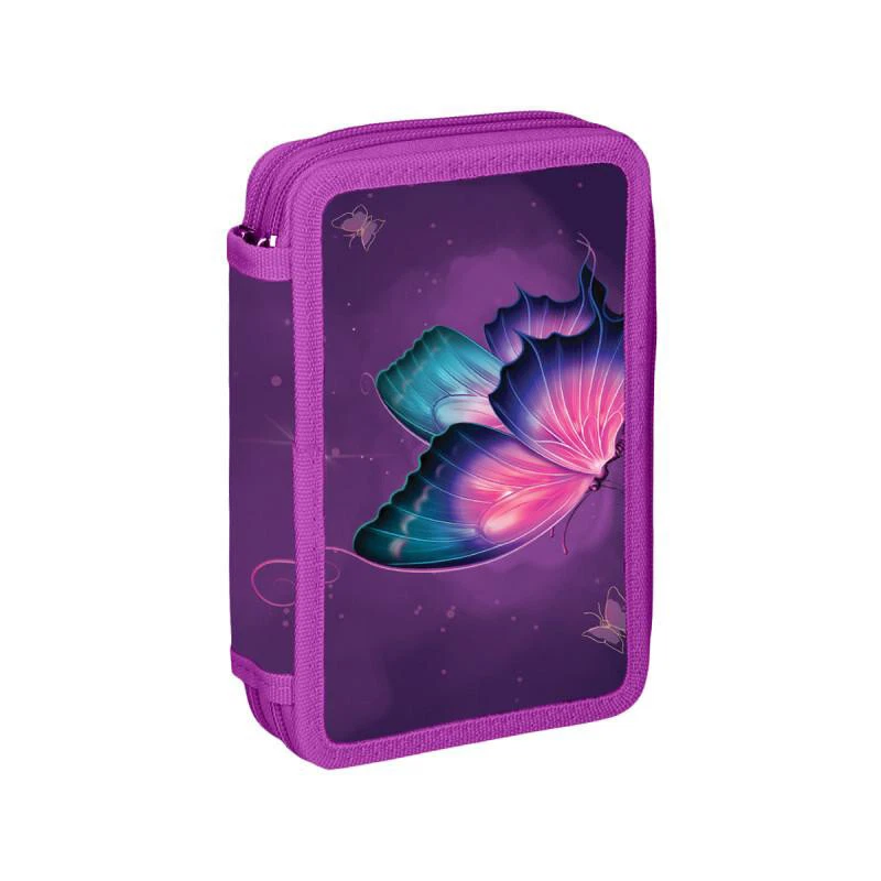 Butterfly Schmetterlinge Federmäppchen Mäppchen Federtasche 2-Fach, gefüllt