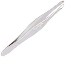 Trim Blunt Tip Tweezers with Textured Grip 1 Count Pack of 1 , Silver