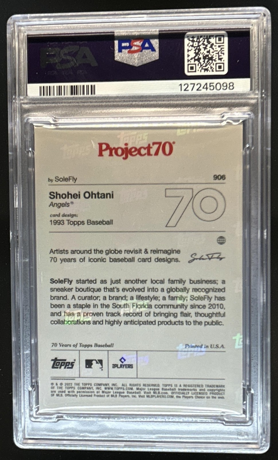 2021 Topps Project70 Shohei Ohtani #906 Angels PSA 8 view 2