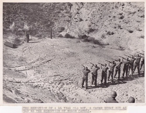 Original Press Photo WW2 Heinz Petry faces US Firing Squad Braunschweig 6.6.1945