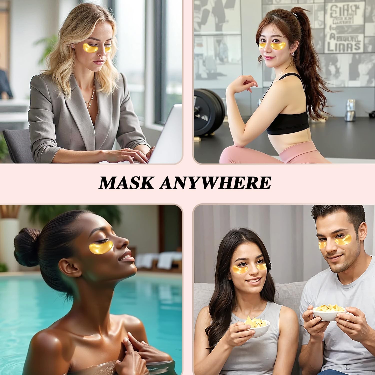 Hydrating Under Eye Masks - 24K Gold & Botanical Extracts for Puffiness Relief