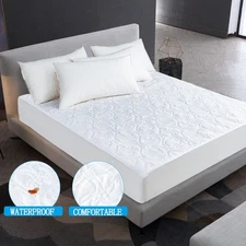 Waterproof Quilted Mattress Protector Extra Deep Pocket Elastic Bed Cover