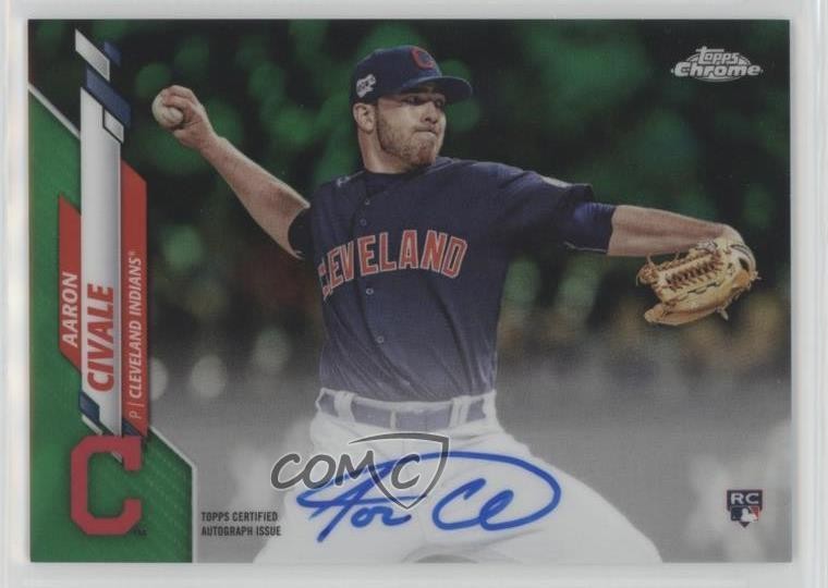 2020 Topps Chrome Rookie Green Refractor 23/99 Aaron Civale #RA-AC Auto 5j0