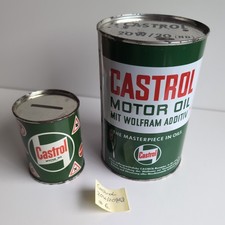 Vintage Retro Castrol Motor Oil 20W/20HD 1L + Gratis Spardose Sammler Dose Alt