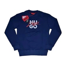 Image of Hugo Boss Jumper Navy Medium 20" Inch Pit To Pit New With Tags