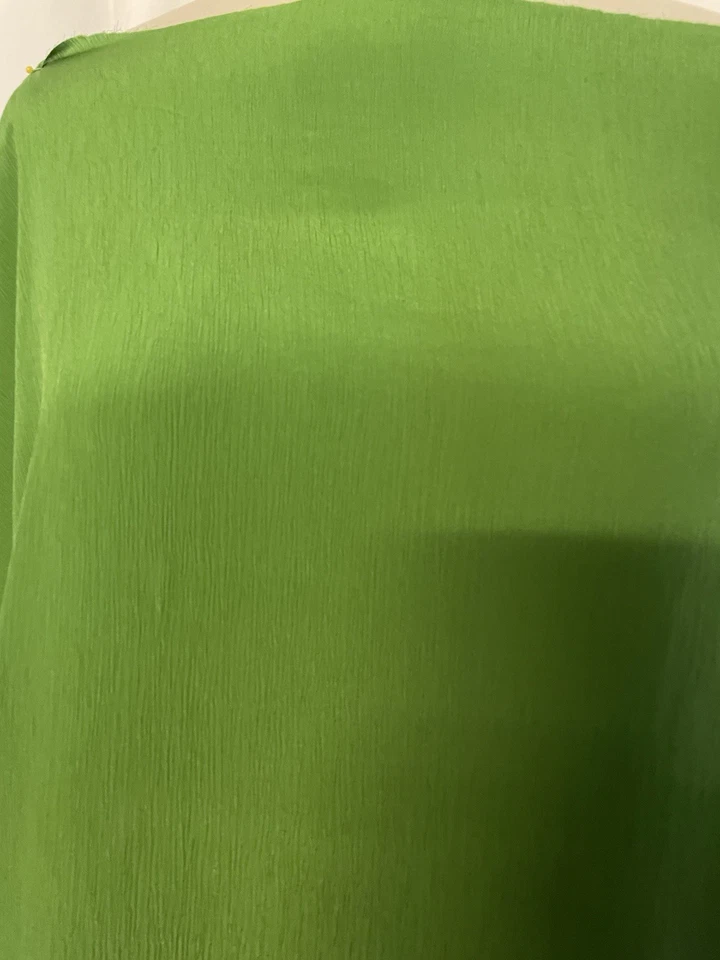 Tela 100 % seda arrugada crepé de China rica verde esmeralda por yarda 45" de ancho Foto 2 de 4