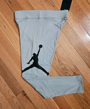 New Nike Jordan Youth Big Girl Soft Full-length Leggings, Gray YM, YXL