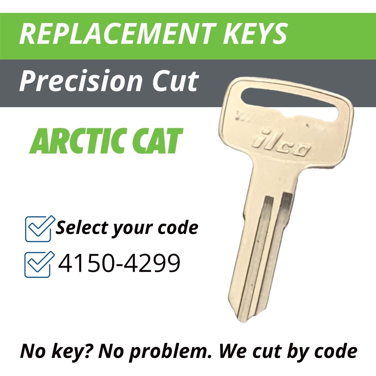 Arctic Cat Keys ATV UTV Snowmobile Replacement Key Cut to your