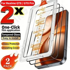 2PCS Easy-Install Tempered Glass Screen Protector For OPPO Realme GT 8 / GT8 Pro