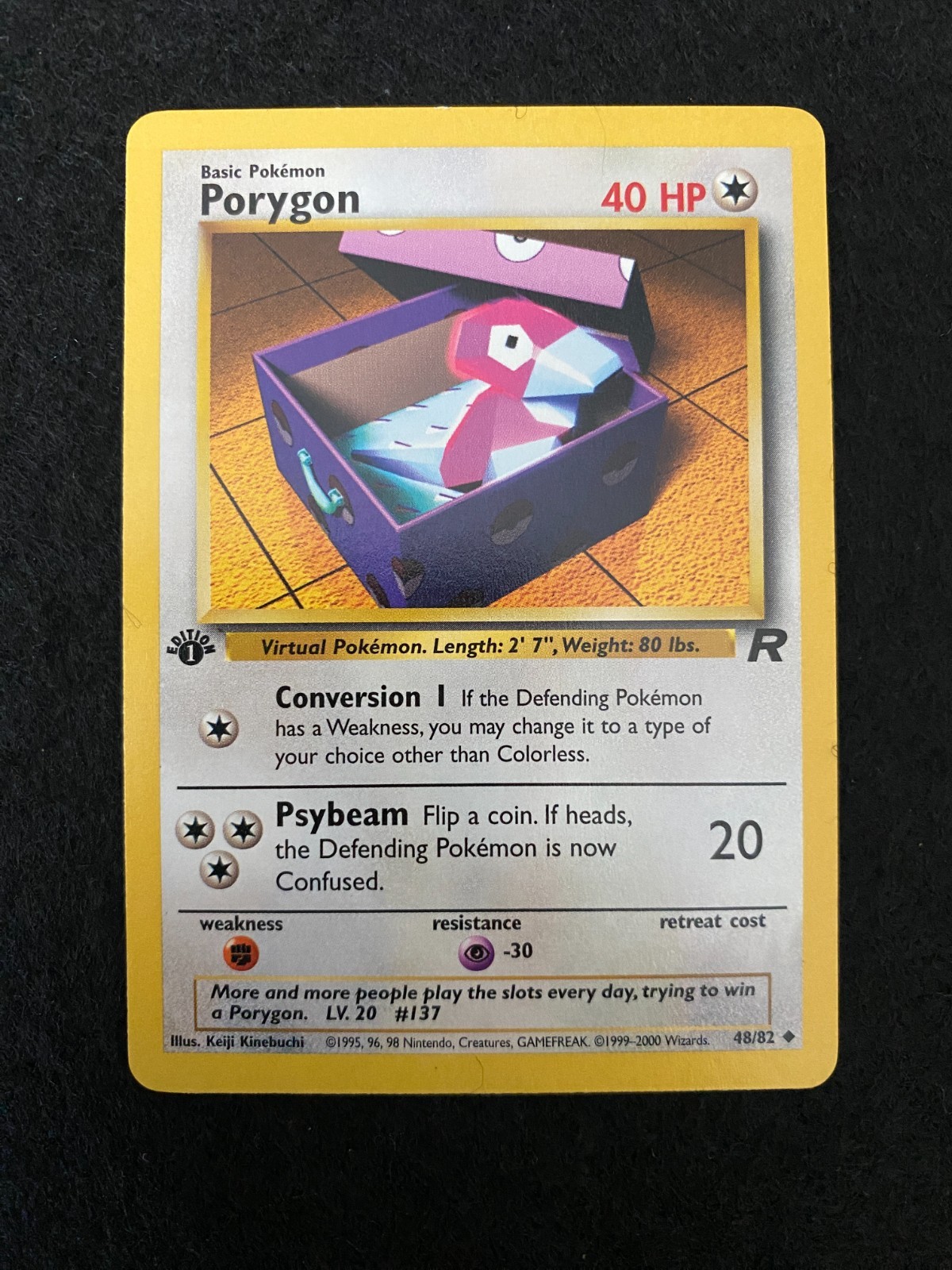 Porygon 1st edition 48/82 Team Rocket | Near Mint (NM) vintage Pokémon card WOTC
