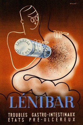 Lénibar Vintage Ad Poster - 24x36   ️ 1930s Gastro Remedy   !