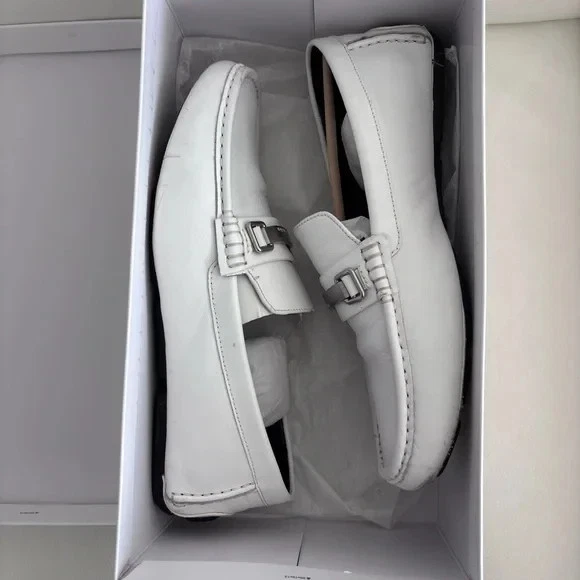 Calvin Klein Men\'s Maddix White Loafer Driving Shoes sz 9 Driver Silver Calvin Klein Men main image 3